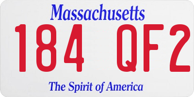 MA license plate 184QF2