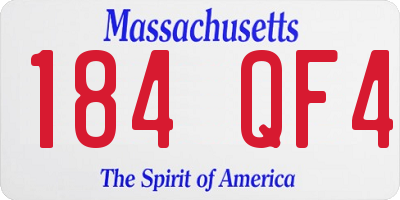 MA license plate 184QF4