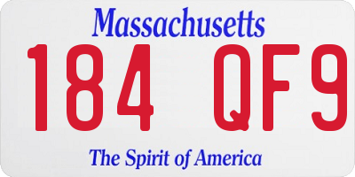 MA license plate 184QF9