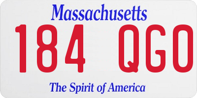MA license plate 184QG0