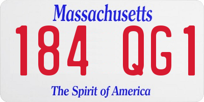 MA license plate 184QG1