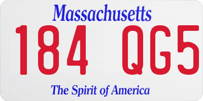 MA license plate 184QG5