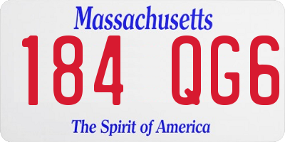 MA license plate 184QG6