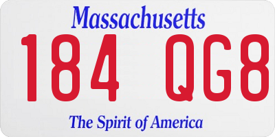 MA license plate 184QG8