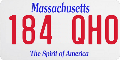 MA license plate 184QH0