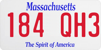 MA license plate 184QH3