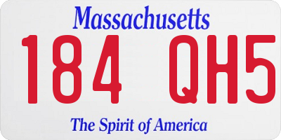 MA license plate 184QH5
