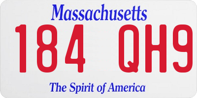MA license plate 184QH9