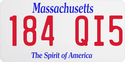 MA license plate 184QI5