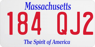 MA license plate 184QJ2