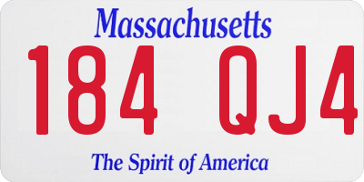 MA license plate 184QJ4