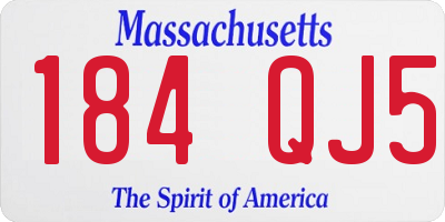 MA license plate 184QJ5