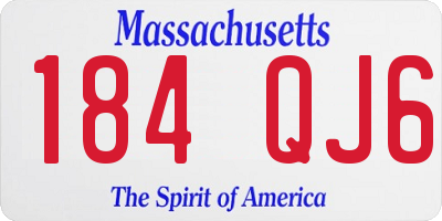 MA license plate 184QJ6