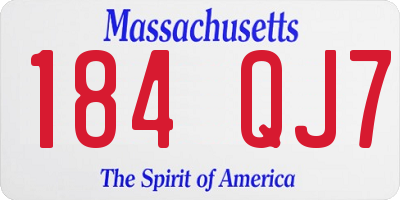 MA license plate 184QJ7
