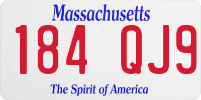 MA license plate 184QJ9