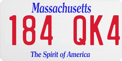 MA license plate 184QK4