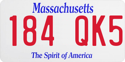 MA license plate 184QK5