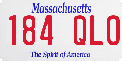 MA license plate 184QL0