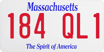 MA license plate 184QL1