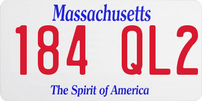 MA license plate 184QL2