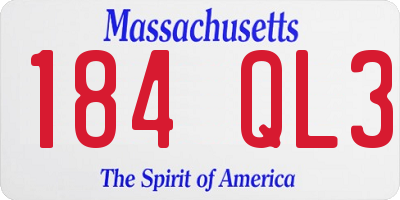 MA license plate 184QL3