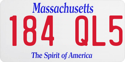 MA license plate 184QL5