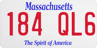 MA license plate 184QL6