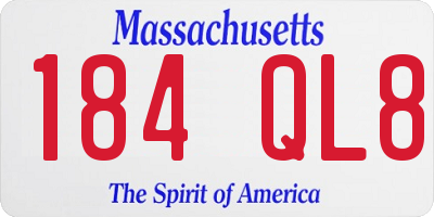 MA license plate 184QL8