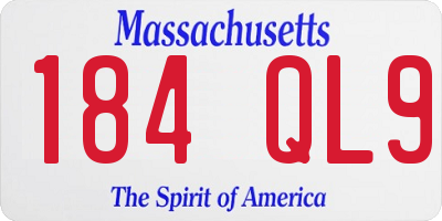 MA license plate 184QL9
