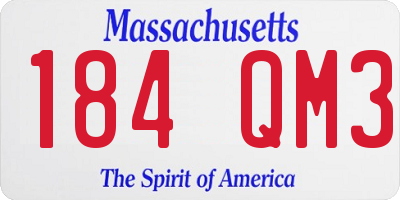 MA license plate 184QM3