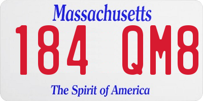 MA license plate 184QM8