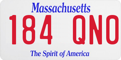 MA license plate 184QN0