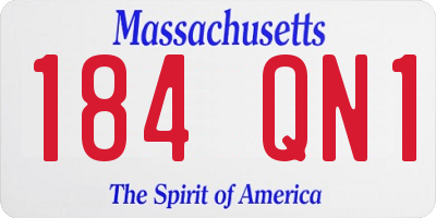 MA license plate 184QN1