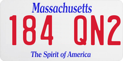 MA license plate 184QN2