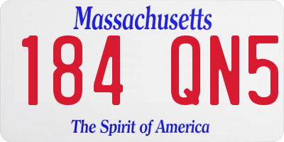 MA license plate 184QN5