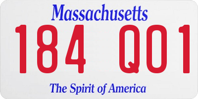 MA license plate 184QO1