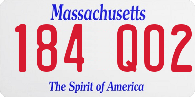 MA license plate 184QO2