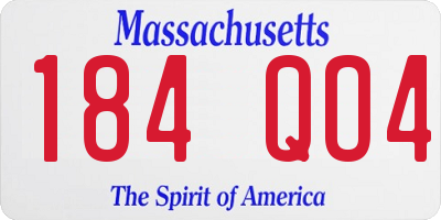 MA license plate 184QO4