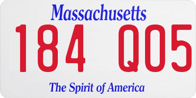 MA license plate 184QO5