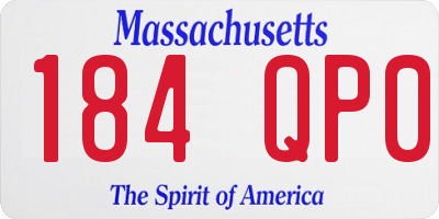 MA license plate 184QP0