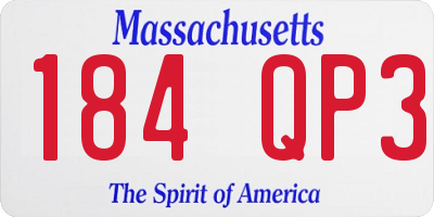 MA license plate 184QP3