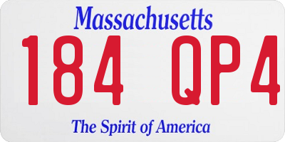 MA license plate 184QP4