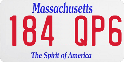 MA license plate 184QP6