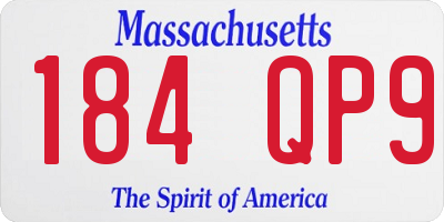MA license plate 184QP9