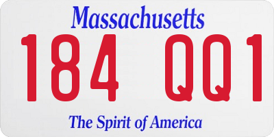 MA license plate 184QQ1