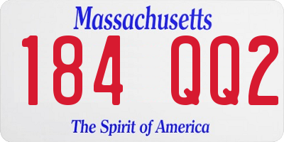 MA license plate 184QQ2