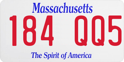MA license plate 184QQ5