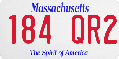 MA license plate 184QR2
