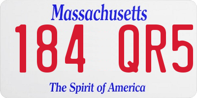 MA license plate 184QR5
