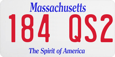 MA license plate 184QS2